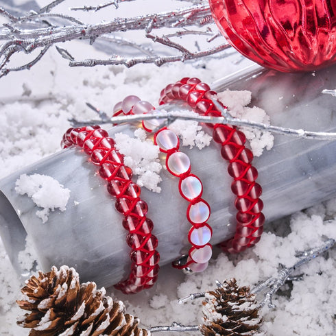 Lune de sang | Argent | Bracelet Verre Double Galaxie